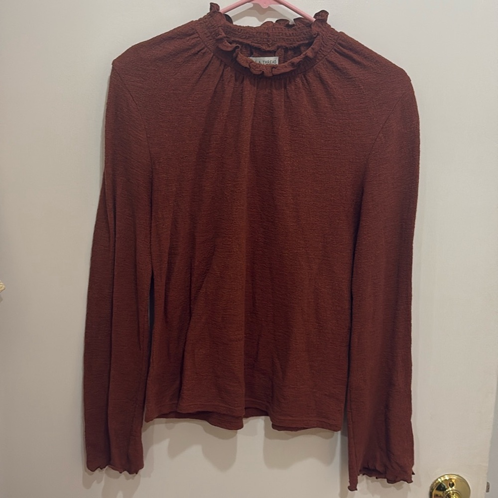 Rusty Dark Orange Stretchy Small Long Sleeve Madewell